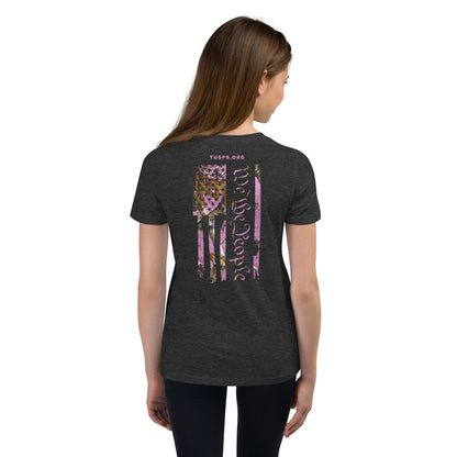 YOUTH - WE THE PEOPLE FLAG TEE - PINK CAMO EDITION